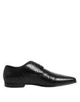 Dolce & Gabbana Black Exotic Leather Lace Up Derby Shoes